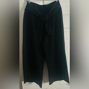 Manssini Black Pleated Tie Goucho Boho Pants Size XL
